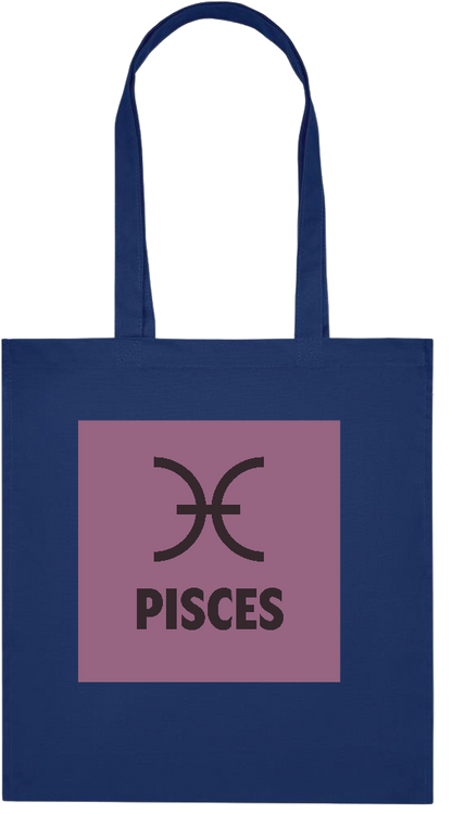 Zodiac Pisces Design - Premium colored organic cotton tote bag_BLUE_front