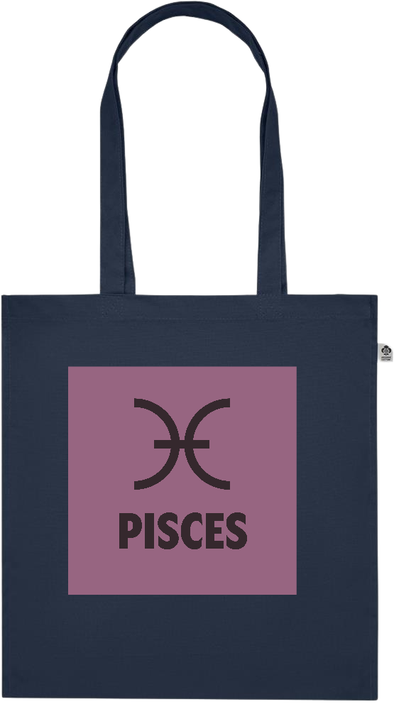 Zodiac Pisces Design - Premium colored organic cotton tote bag_FRENCH NAVY_front