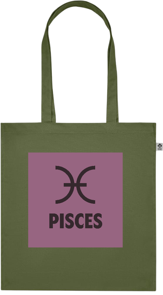 Zodiac Pisces Design - Premium colored organic cotton tote bag_GREEN_front