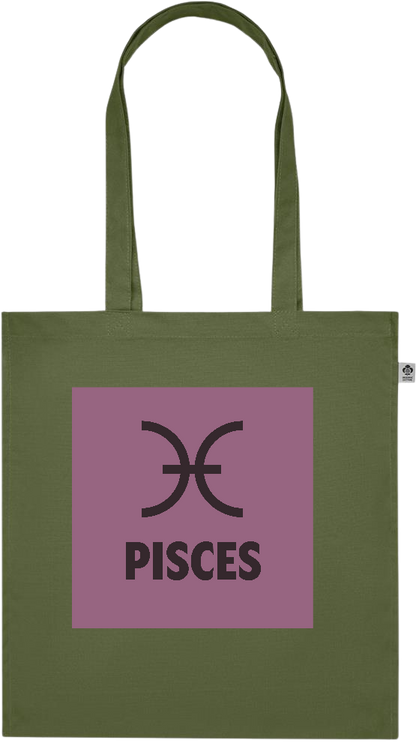 Zodiac Pisces Design - Premium colored organic cotton tote bag_GREEN_front