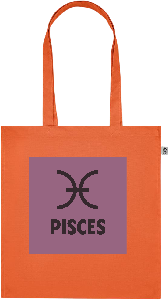 Zodiac Pisces Design - Premium colored organic cotton tote bag_ORANGE_front