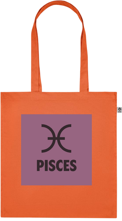 Zodiac Pisces Design - Premium colored organic cotton tote bag_ORANGE_front