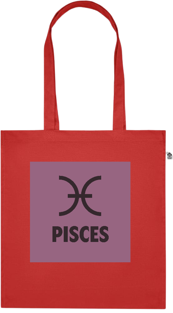 Zodiac Pisces Design - Premium colored organic cotton tote bag_RED_front