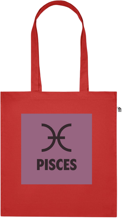 Zodiac Pisces Design - Premium colored organic cotton tote bag_RED_front