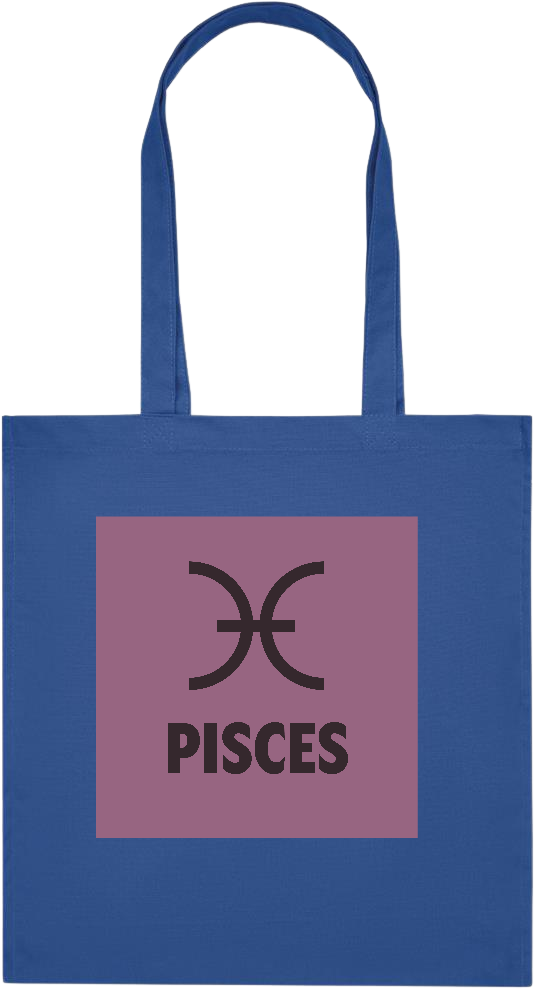 Zodiac Pisces Design - Premium colored organic cotton tote bag_ROYAL BLUE_front