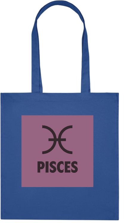 Zodiac Pisces Design - Premium colored organic cotton tote bag_ROYAL BLUE_front