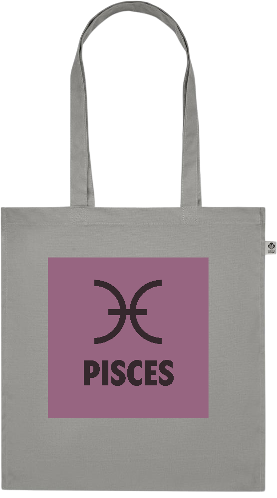 Zodiac Pisces Design - Premium colored organic cotton tote bag_STONE GREY_front