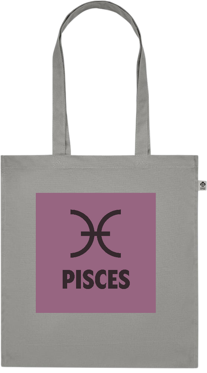 Zodiac Pisces Design - Premium colored organic cotton tote bag_STONE GREY_front