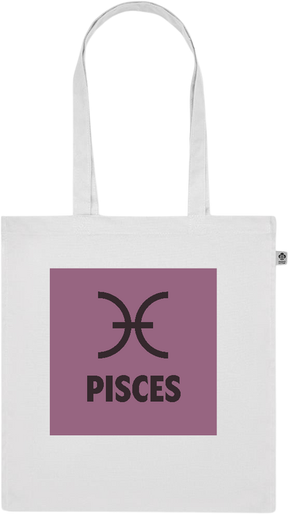 Zodiac Pisces Design - Premium colored organic cotton tote bag_WHITE_front