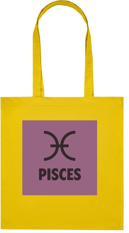 Zodiac Pisces Design - Premium colored organic cotton tote bag_YELLOW_front