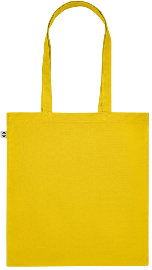 Zodiac Pisces Design - Premium colored organic cotton tote bag_YELLOW_back