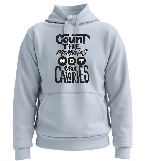 Count Memories Not Calories Design - Premium unisex hoodie_CREAMY BLUE_front