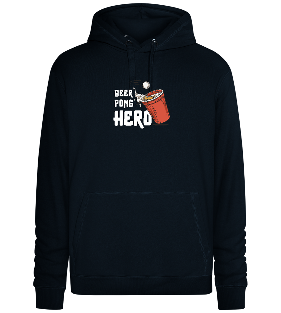 Beer Pong Hero Design - Premium unisex hoodie_BLACK_front