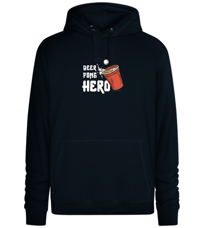 Beer Pong Hero Design - Premium unisex hoodie_BLACK_front