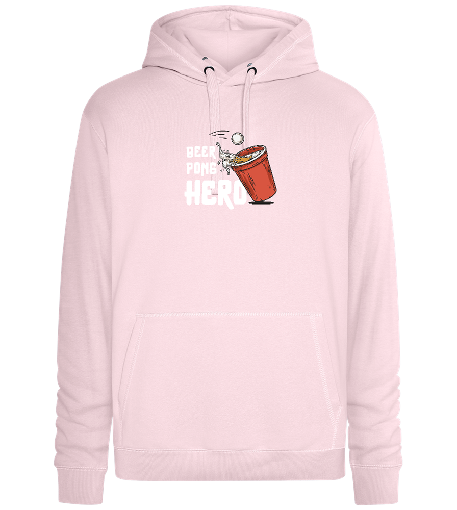 Beer Pong Hero Design - Premium unisex hoodie_LIGHT PEACH ROSE_front