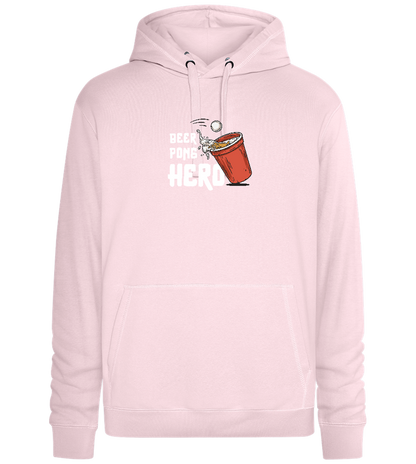 Beer Pong Hero Design - Premium unisex hoodie_LIGHT PEACH ROSE_front