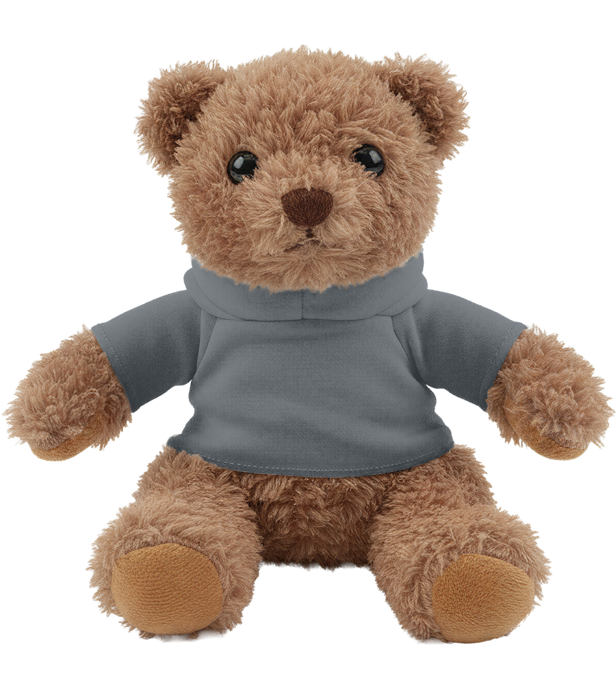 Teddy Bear Plush with Hoodie_GREY_front