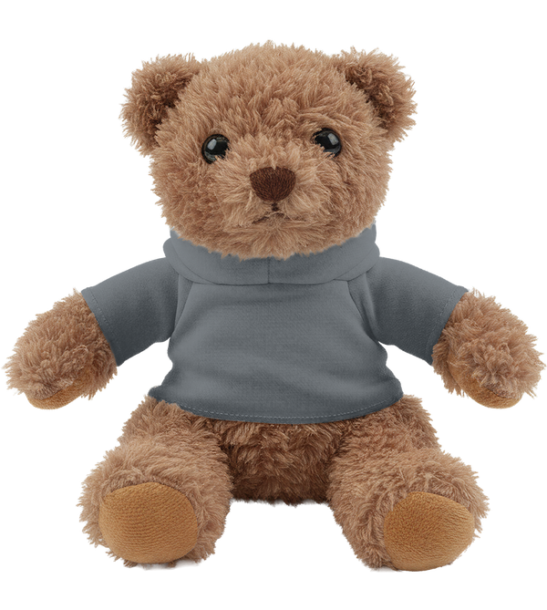 Teddy Bear Plush with Hoodie_GREY_front