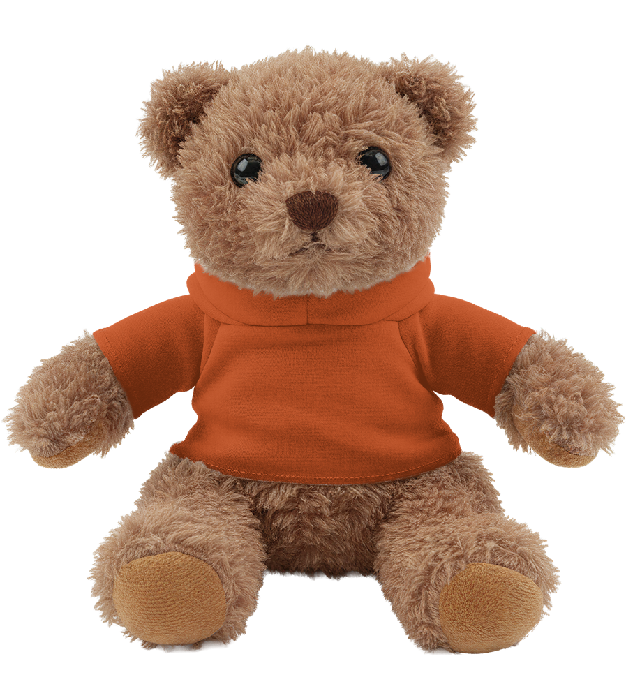 Teddy Bear Plush with Hoodie_ORANGE_front