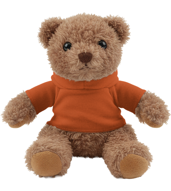 Teddy Bear Plush with Hoodie_ORANGE_front