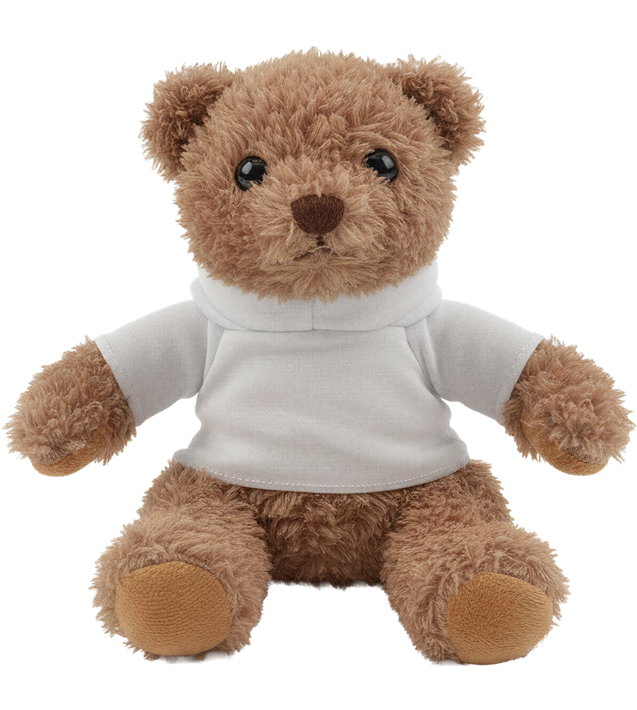 Teddy Bear Plush with Hoodie_WHITE_front
