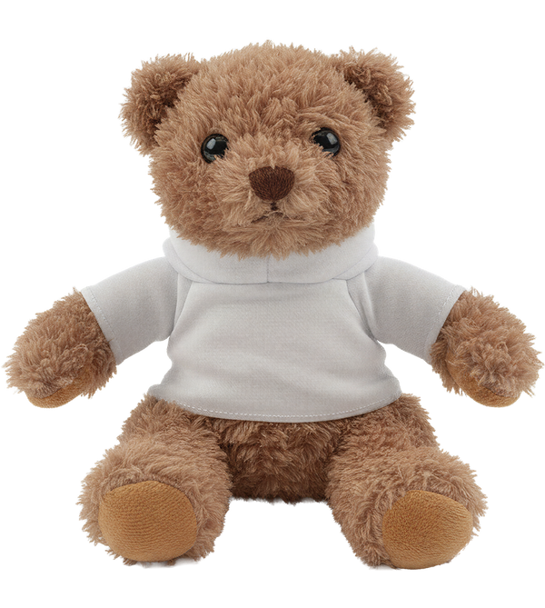 Teddy Bear Plush with Hoodie_WHITE_front