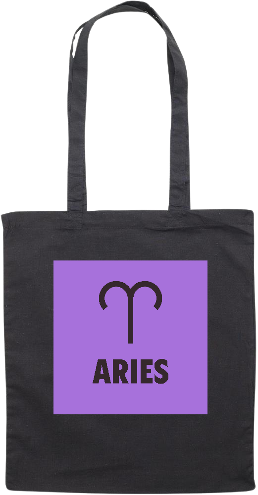 Zodiac Aries Design - Essential colored event tote bag_BLACK_front