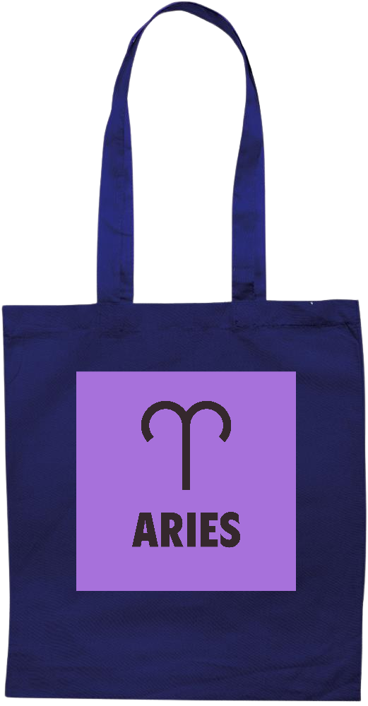 Zodiac Aries Design - Essential colored event tote bag_BLUE_front