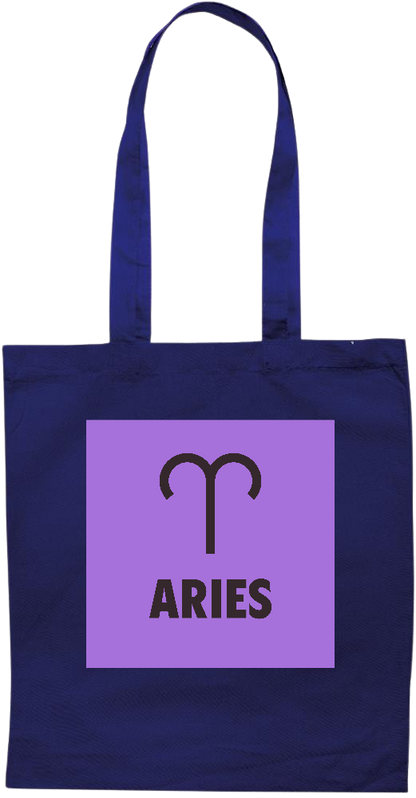 Zodiac Aries Design - Essential colored event tote bag_BLUE_front