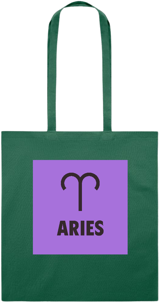 Zodiac Aries Design - Essential colored event tote bag_DARK GREEN_front