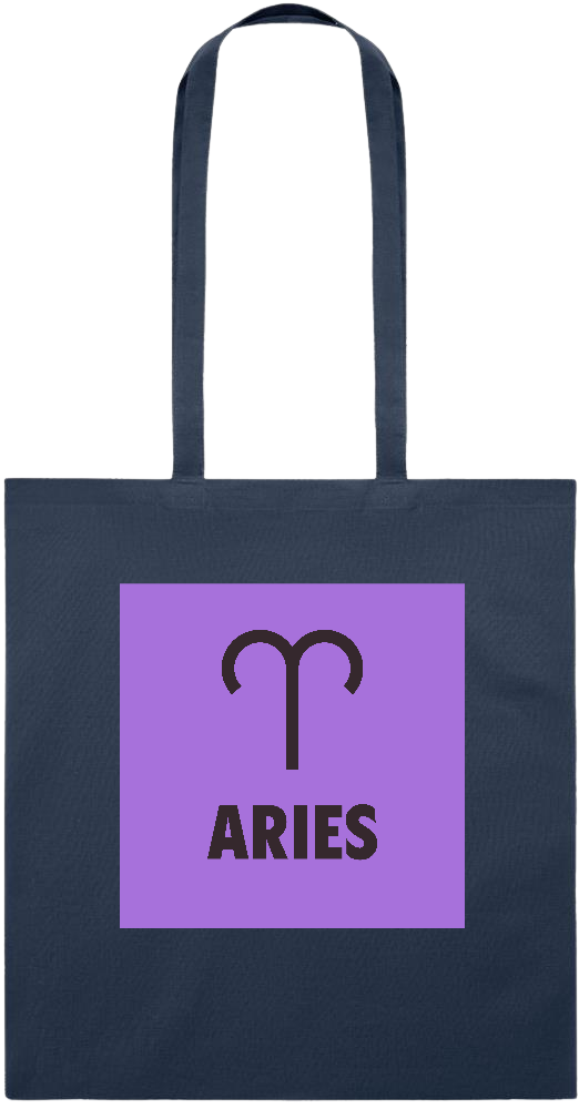 Zodiac Aries Design - Essential colored event tote bag_FRENCH NAVY_front