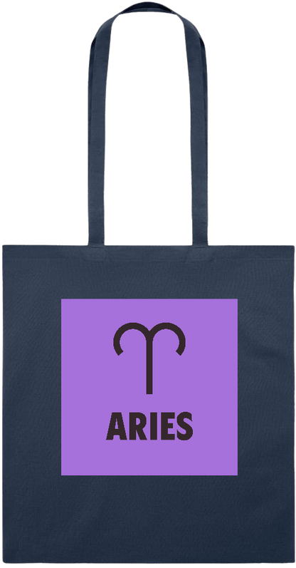 Zodiac Aries Design - Essential colored event tote bag_FRENCH NAVY_front