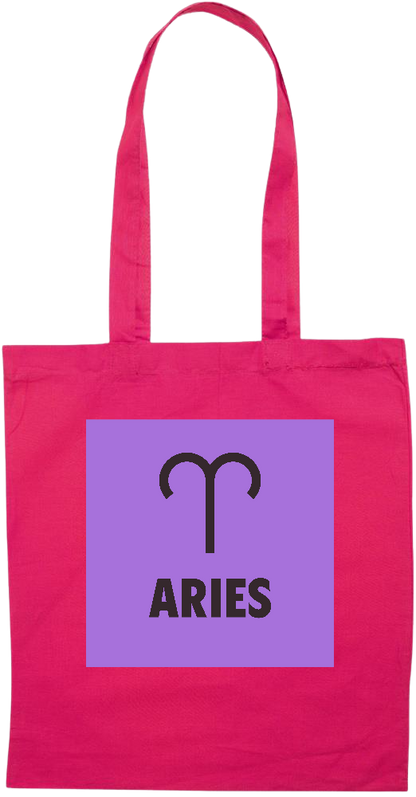 Zodiac Aries Design - Essential colored event tote bag_FUCHSIA_front