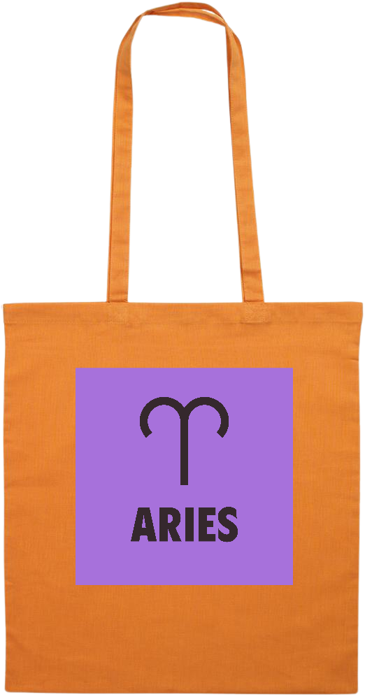 Zodiac Aries Design - Essential colored event tote bag_ORANGE_front