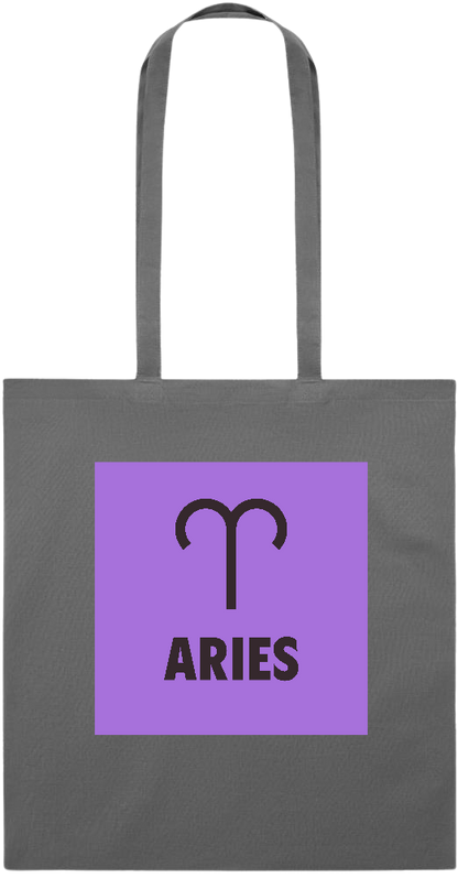 Zodiac Aries Design - Essential colored event tote bag_STONE GREY_front