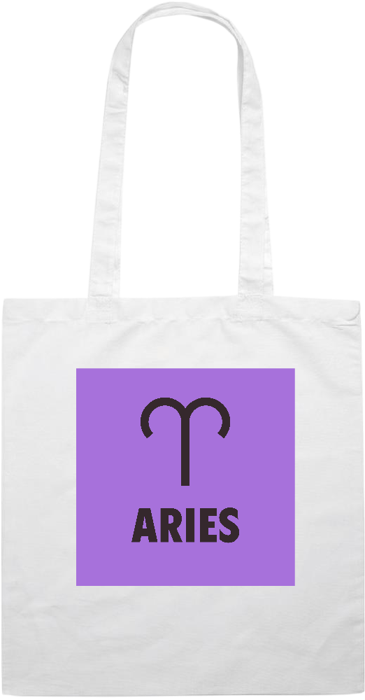 Zodiac Aries Design - Essential colored event tote bag_WHITE_front