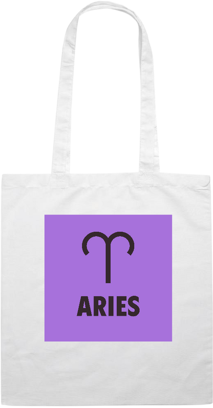 Zodiac Aries Design - Essential colored event tote bag_WHITE_front