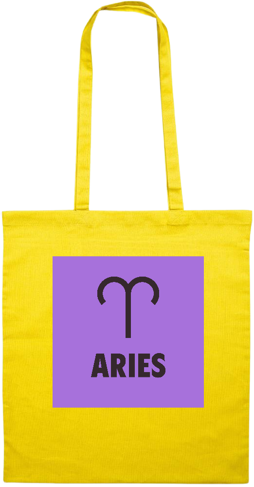 Zodiac Aries Design - Essential colored event tote bag_YELLOW_front