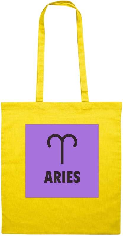 Zodiac Aries Design - Essential colored event tote bag_YELLOW_front