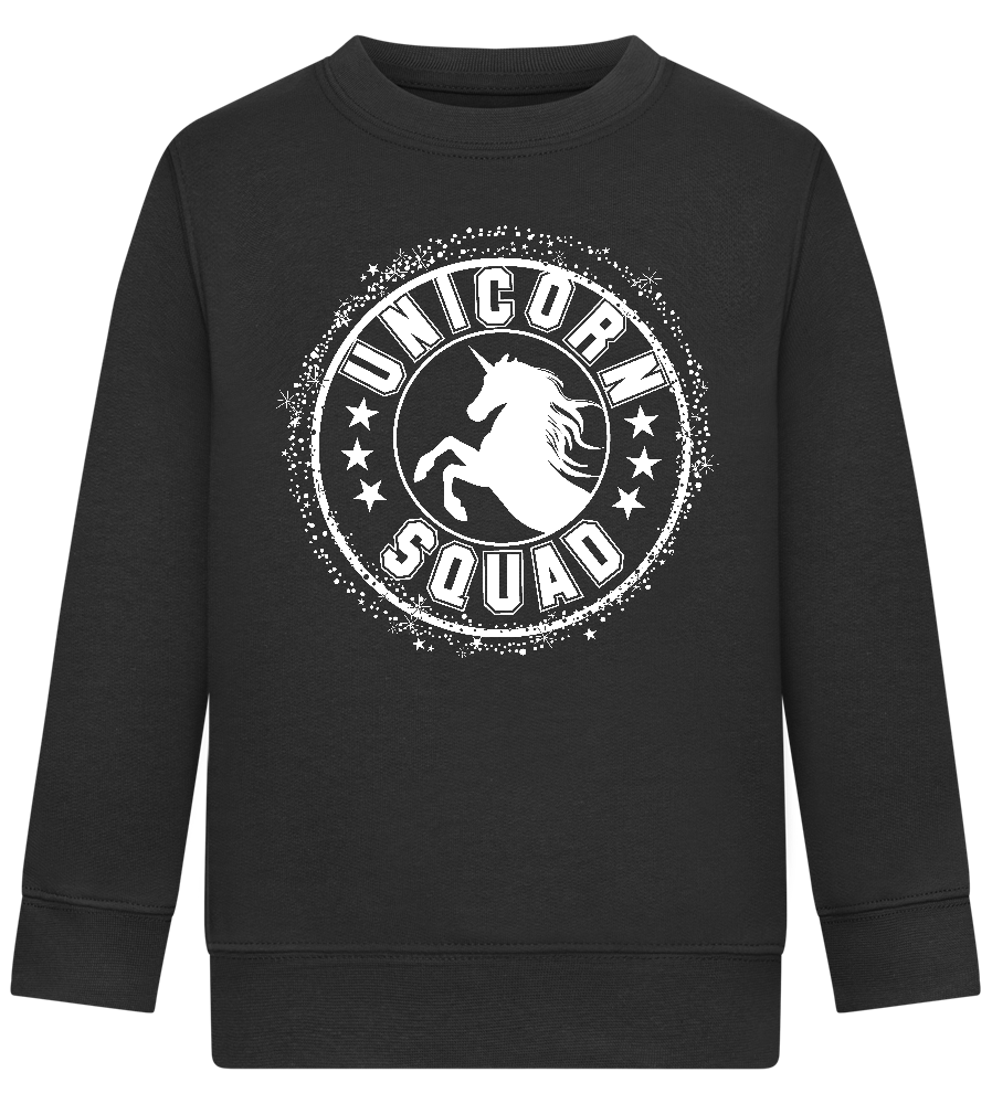 Unicorn Squad Logo Design - Comfort Kids Sweater_BLACK_front