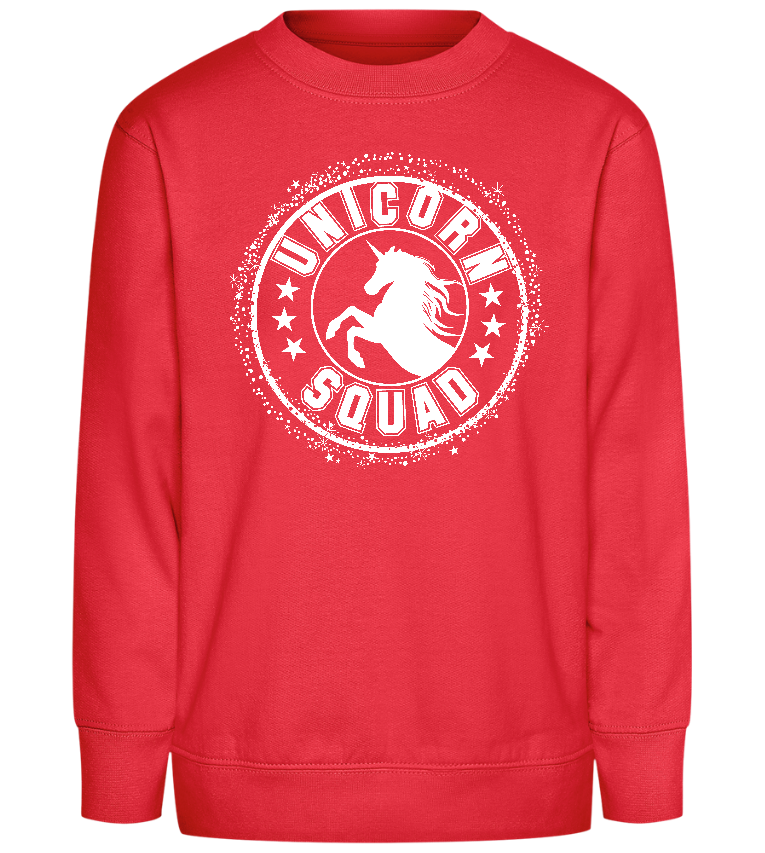 Unicorn Squad Logo Design - Comfort Kids Sweater_BRIGHT RED_front