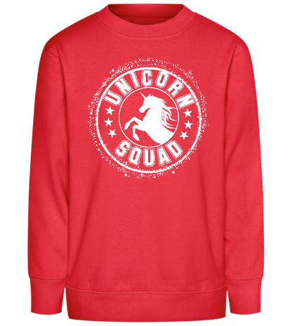 Unicorn Squad Logo Design - Comfort Kids Sweater_BRIGHT RED_front