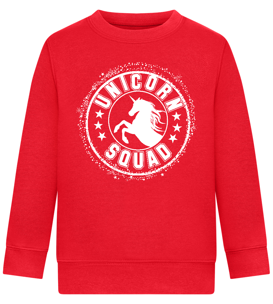Unicorn Squad Logo Design - Comfort Kids Sweater_BRIGHT RED_front