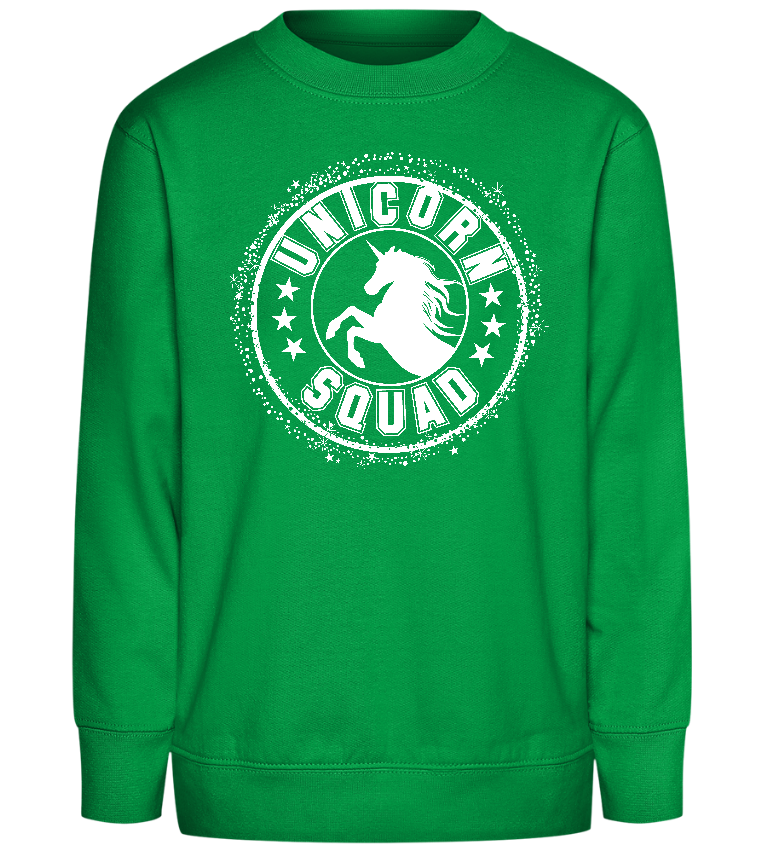 Unicorn Squad Logo Design - Comfort Kids Sweater_MEADOW GREEN_front