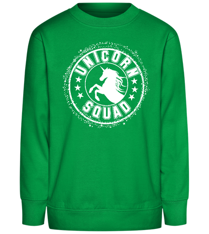 Unicorn Squad Logo Design - Comfort Kids Sweater_MEADOW GREEN_front