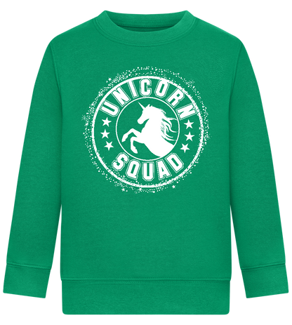 Unicorn Squad Logo Design - Comfort Kids Sweater_MEADOW GREEN_front