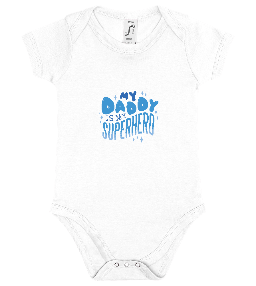 Daddy My Superhero Design - Baby bodysuit_WHITE_front