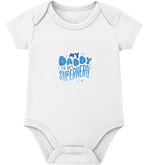 Daddy My Superhero Design - Baby bodysuit_WHITE_front