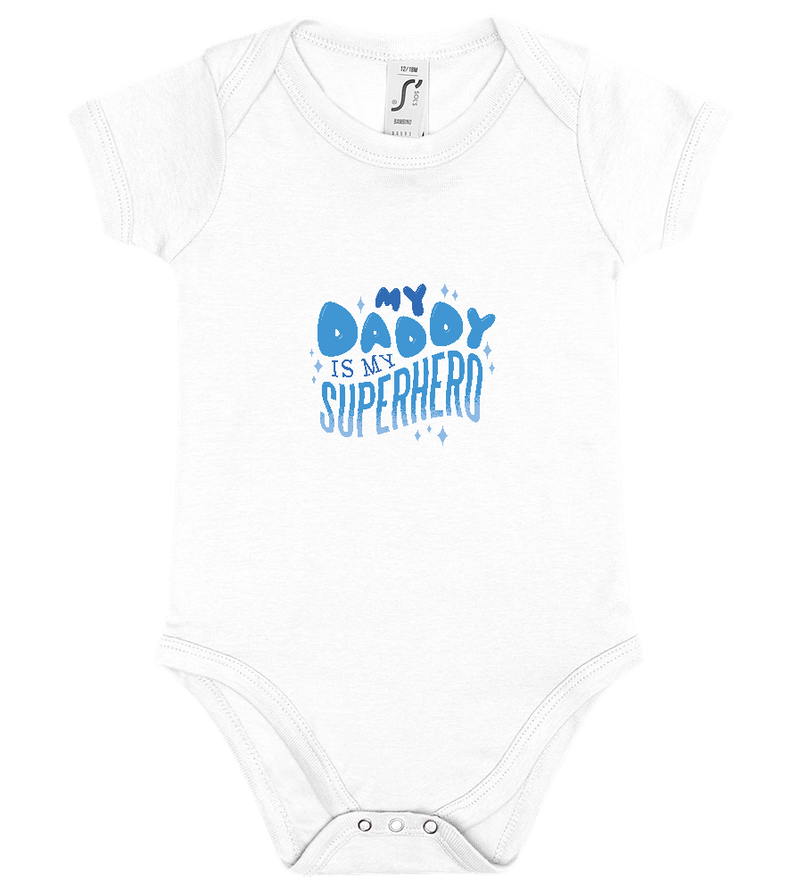 Daddy My Superhero Design - Baby bodysuit_WHITE_front