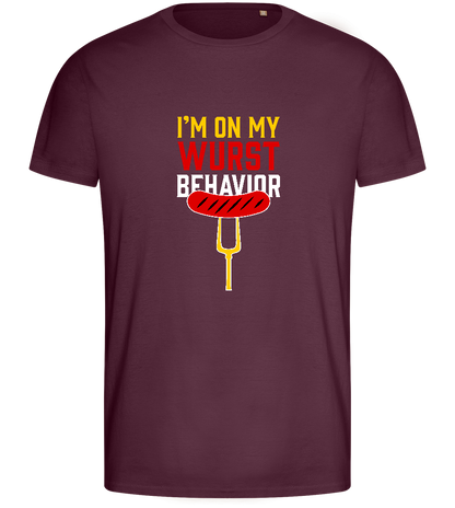 I'm On My Wurst Behaviour Design - Basic men's fitted t-shirt_BORDEAUX_front